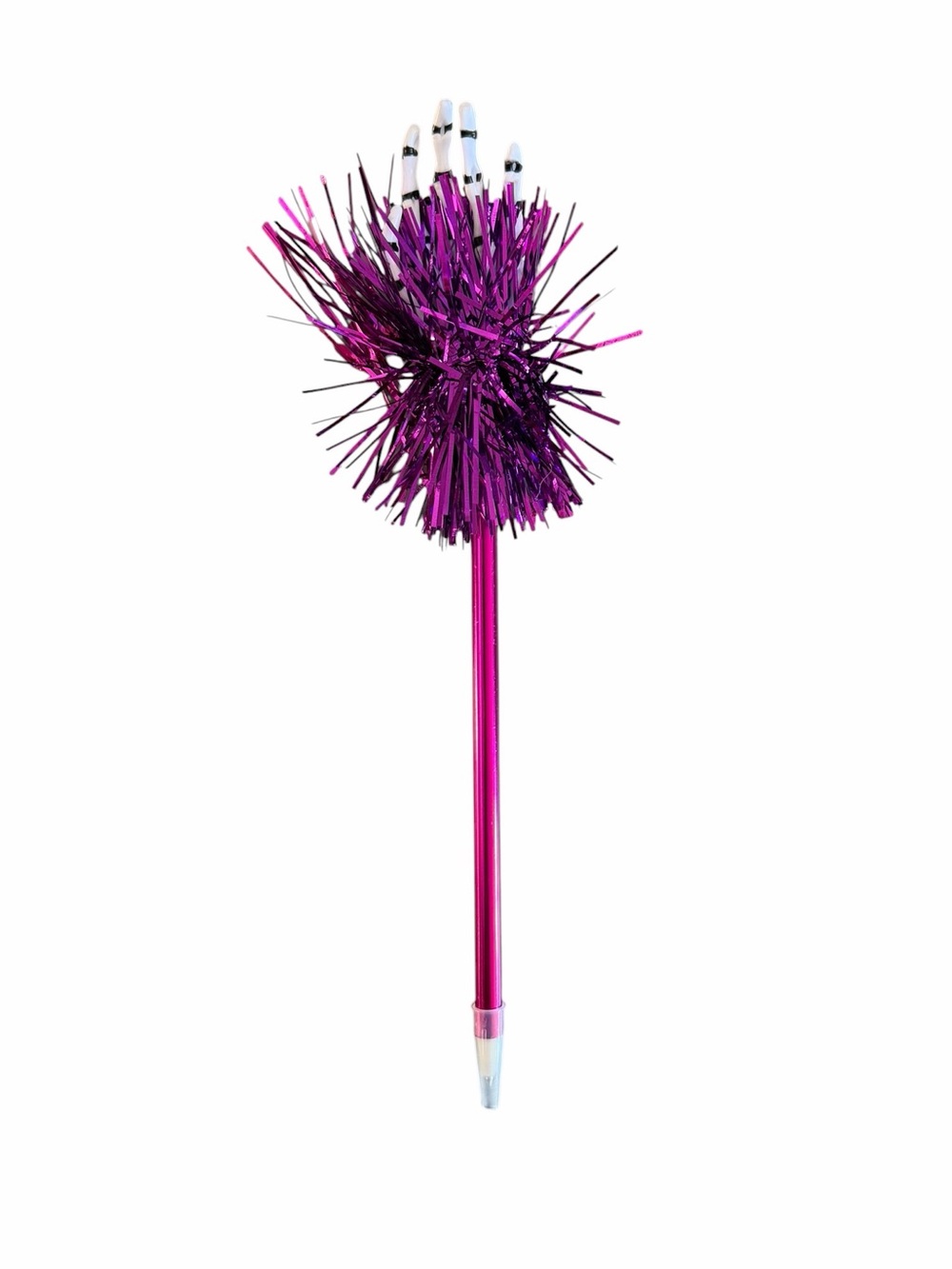 Purple Skeleton Hand & Tinsel Halloween Themed Black Ink Pen Boo Trick or Treat